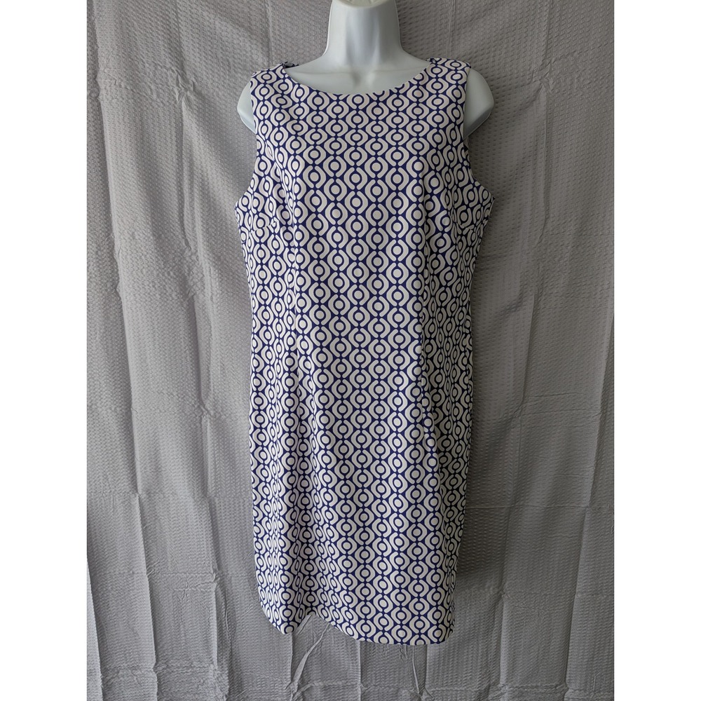 Alyx Limited Womens Size 14 Purple White Geometric Sleeveless Sheath Dress